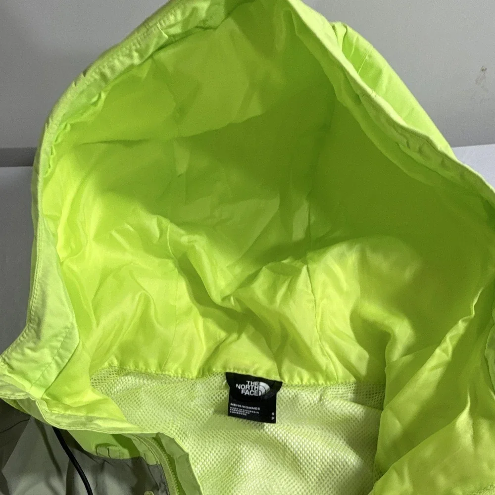 The North Face Mens DryVent Windbreaker Jacket Neon Lime Green Gray Small